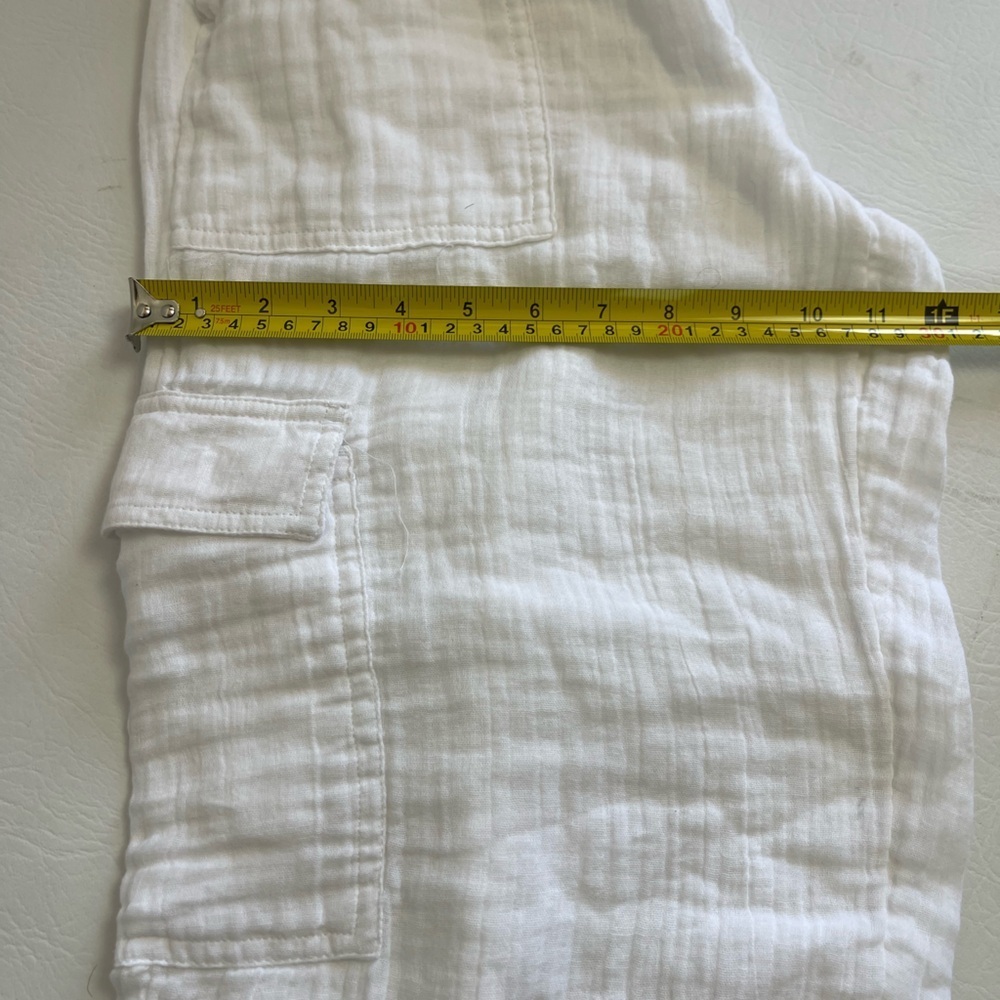 Aeropostale White Gauze Wide Leg Cargo Pants Coastal Beach Lightweight Small - Picture 6 of 14